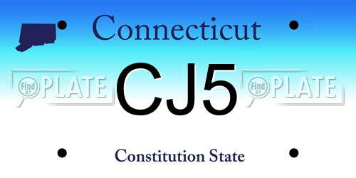 CJ5 Connecticut License Plate