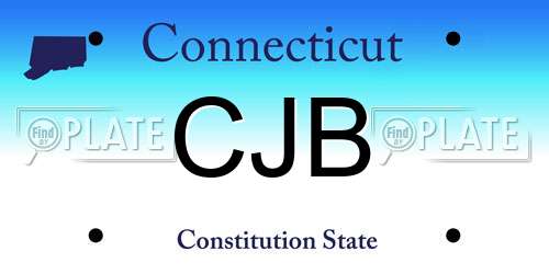 CJB Connecticut License Plate