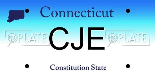 CJE Connecticut License Plate