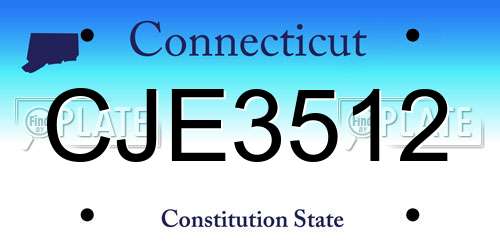 CJE3512 Connecticut License Plate