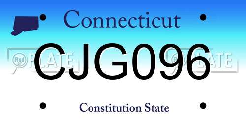 CJG096 Connecticut License Plate
