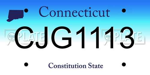 CJG1113 Connecticut License Plate