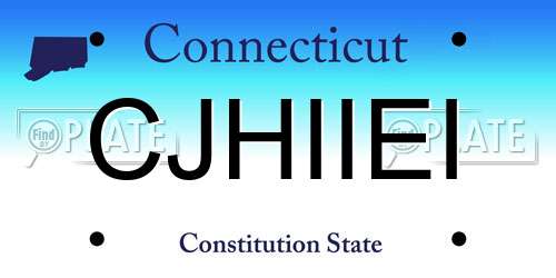 CJHIIEI Connecticut License Plate