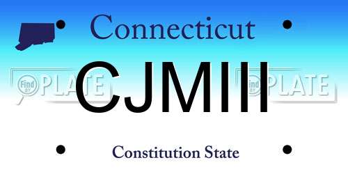 CJMIII Connecticut License Plate