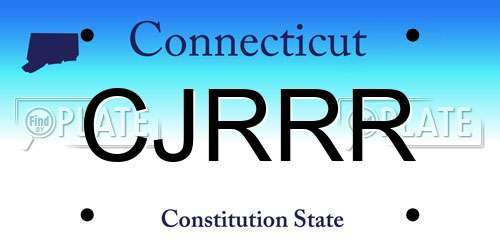 CJRRR Connecticut License Plate