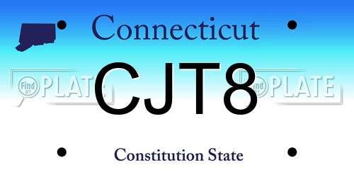 CJT8 Connecticut License Plate