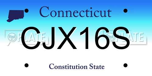 CJX16S Connecticut License Plate
