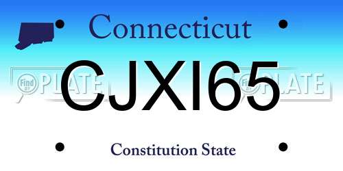 CJXI65 Connecticut License Plate