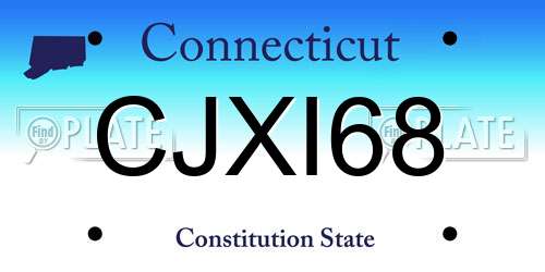 CJXI68 Connecticut License Plate