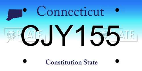 CJY155 Connecticut License Plate