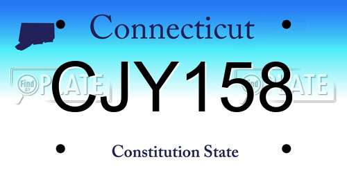 CJY158 Connecticut License Plate