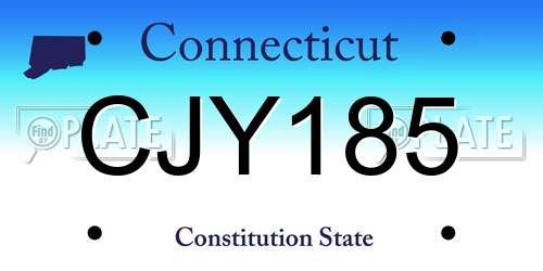 CJY185 Connecticut License Plate