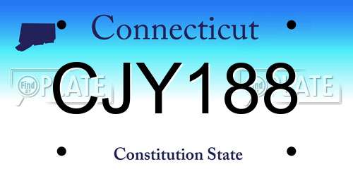 CJY188 Connecticut License Plate