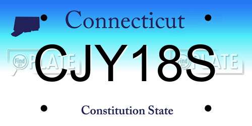 CJY18S Connecticut License Plate