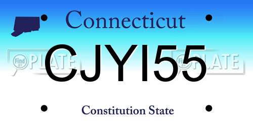 CJYI55 Connecticut License Plate