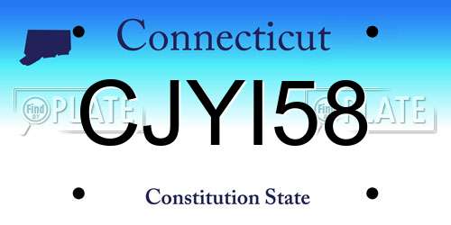 CJYI58 Connecticut License Plate