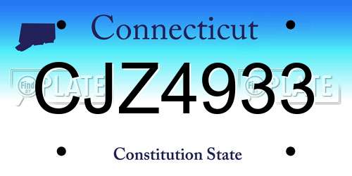 CJZ4933 Connecticut License Plate