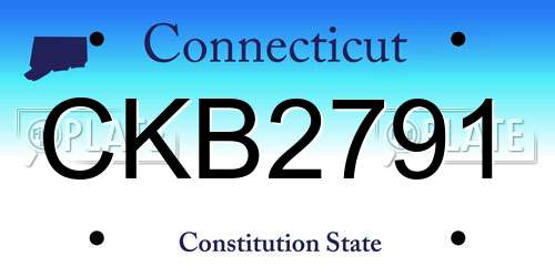 CKB2791 Connecticut License Plate