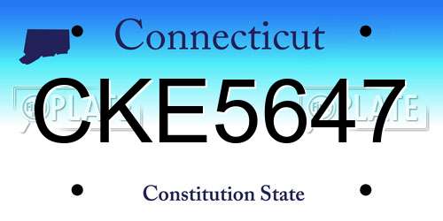 CKE5647 Connecticut License Plate