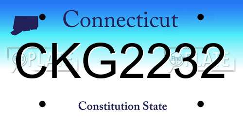 CKG2232 Connecticut License Plate