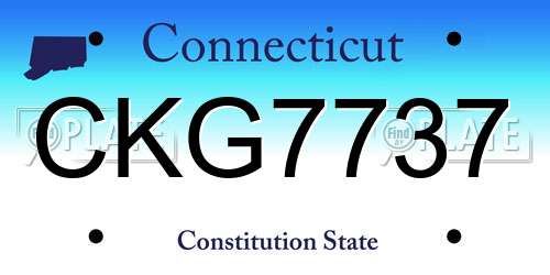 CKG7737 Connecticut License Plate