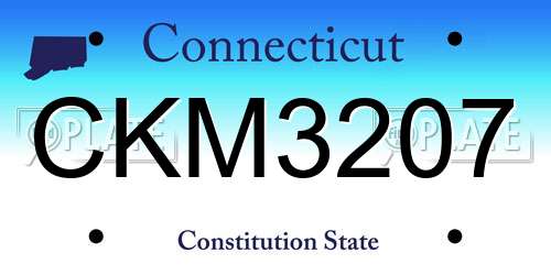 CKM3207 Connecticut License Plate