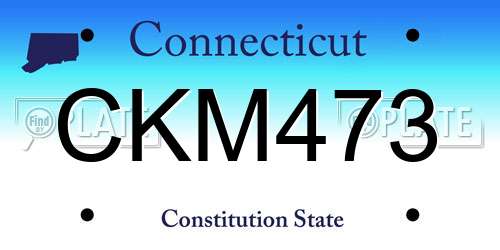 CKM473 Connecticut License Plate