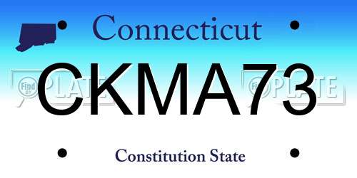 CKMA73 Connecticut License Plate
