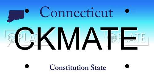 CKMATE Connecticut License Plate