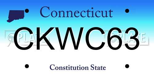 CKWC63 Connecticut License Plate
