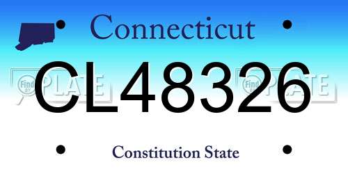 CL48326 Connecticut License Plate
