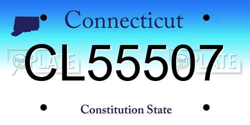 CL55507 Connecticut License Plate