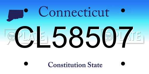 CL58507 Connecticut License Plate