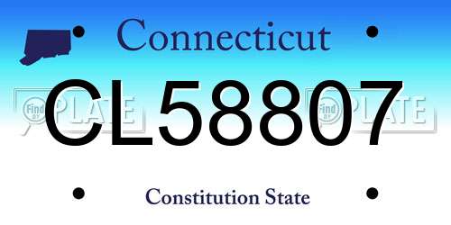 CL58807 Connecticut License Plate