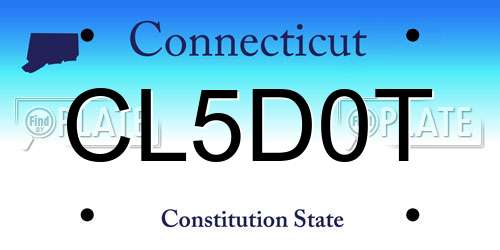 CL5D0T Connecticut License Plate