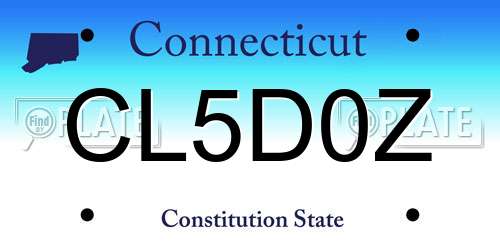 CL5D0Z Connecticut License Plate