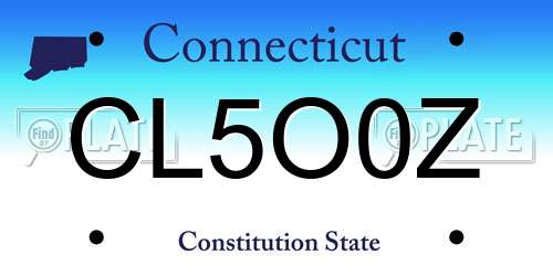 CL5O0Z Connecticut License Plate