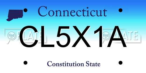 CL5X1A Connecticut License Plate