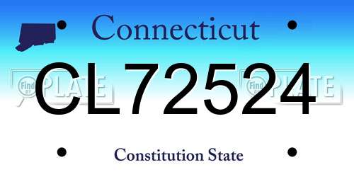 CL72524 Connecticut License Plate