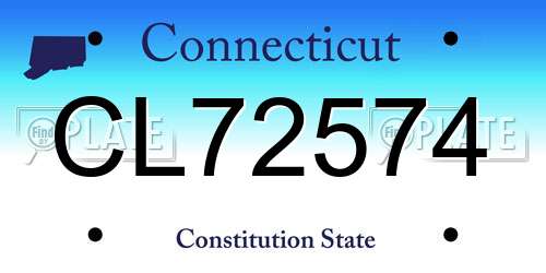 CL72574 Connecticut License Plate