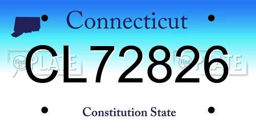 CL72826 Connecticut License Plate