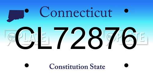 CL72876 Connecticut License Plate