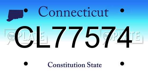 CL77574 Connecticut License Plate