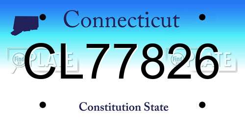 CL77826 Connecticut License Plate