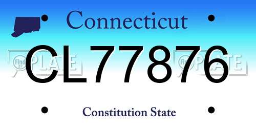 CL77876 Connecticut License Plate