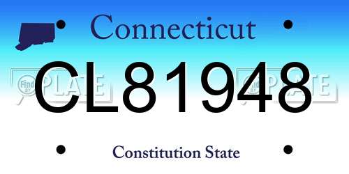 CL81948 Connecticut License Plate
