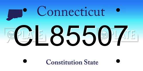 CL85507 Connecticut License Plate