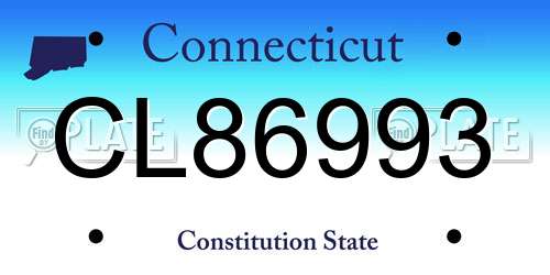 CL86993 Connecticut License Plate