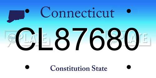 CL87680 Connecticut License Plate
