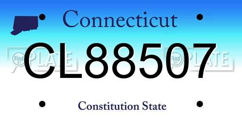 CL88507 Connecticut License Plate
